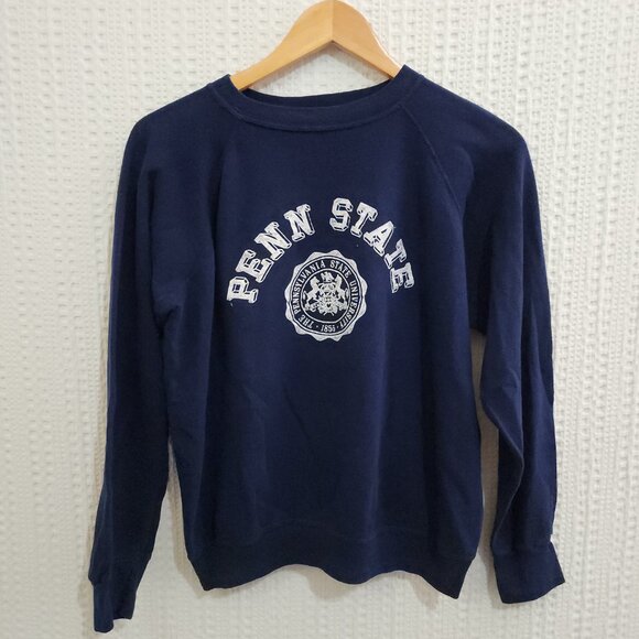 Vintage 80s Penn State Artex Sweatshirt Crewneck Made in USA Navy Small - Picture 7 of 11
